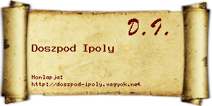 Doszpod Ipoly névjegykártya